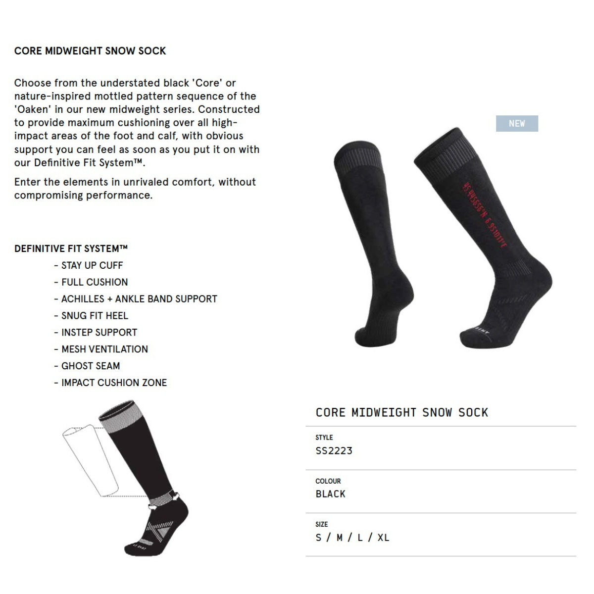 CORE MIDWEIGHT SNOW SOCK