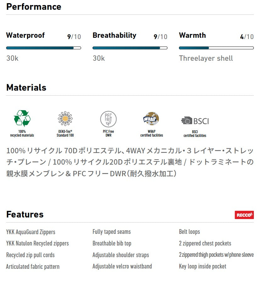 25-26 Men’s Shralpinist Stretch Recycled 3L Bib