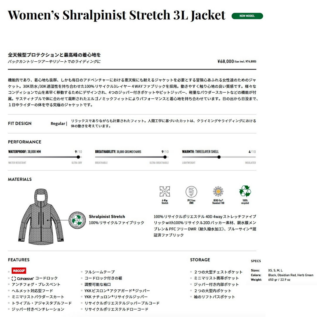 Women’s Shralpinist Stretch 3L Jacket