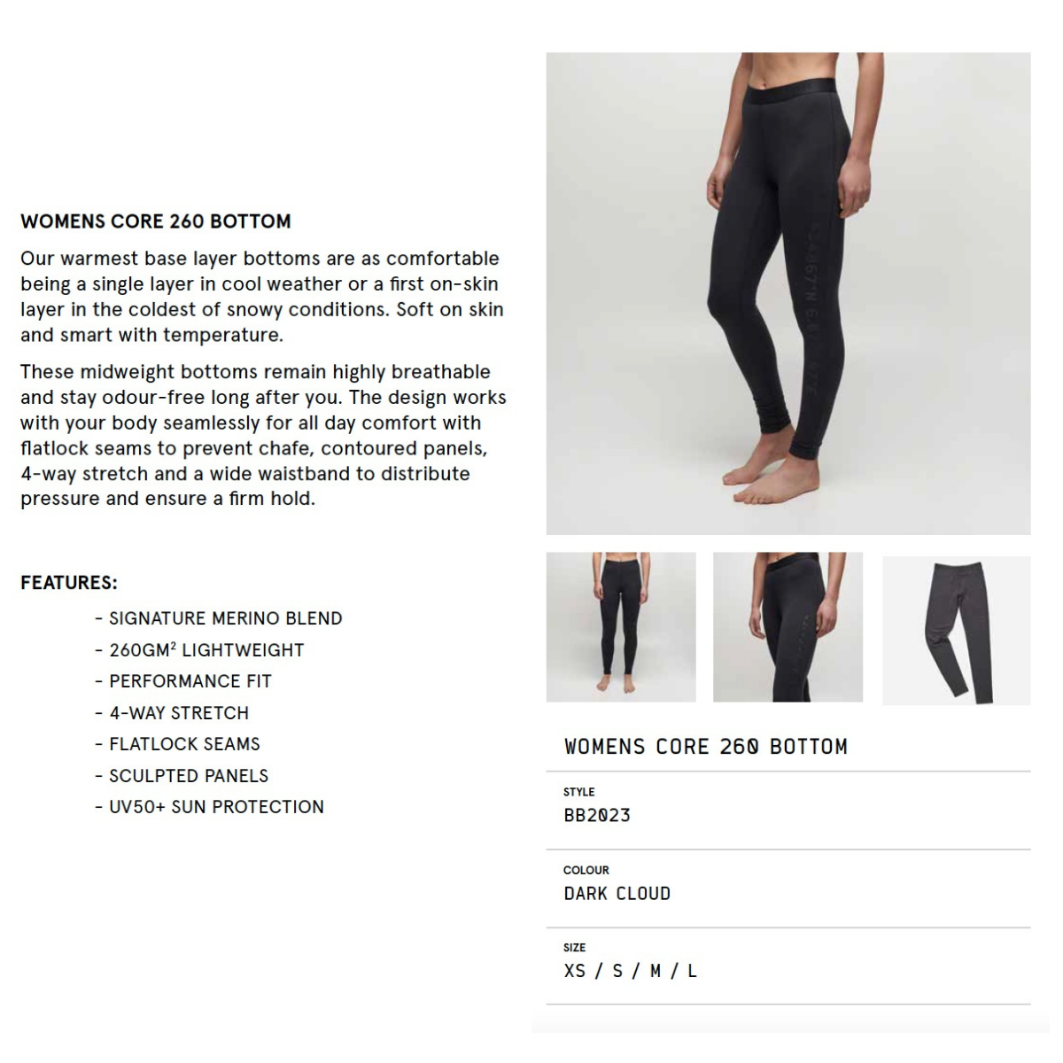 WOMENS CORE 260 BOTTOM